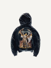 Hand painted angel wings trendy sweatshirt