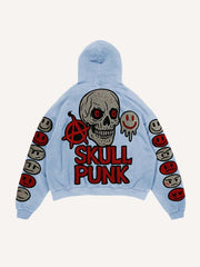 High-end washed sweatshirt with sparkling patch print