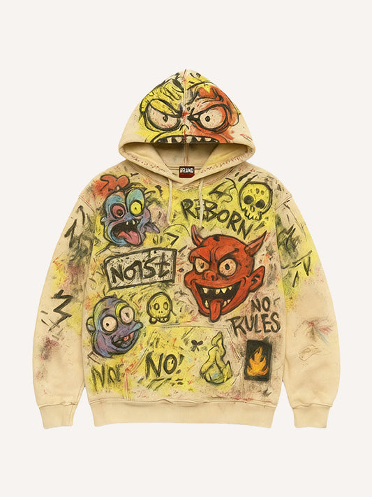 Hell Demons Space Monsters Brawl Hoodie