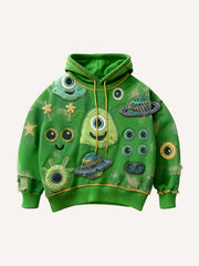 Cute patchwork one-eyed monster fashion sweatshirt