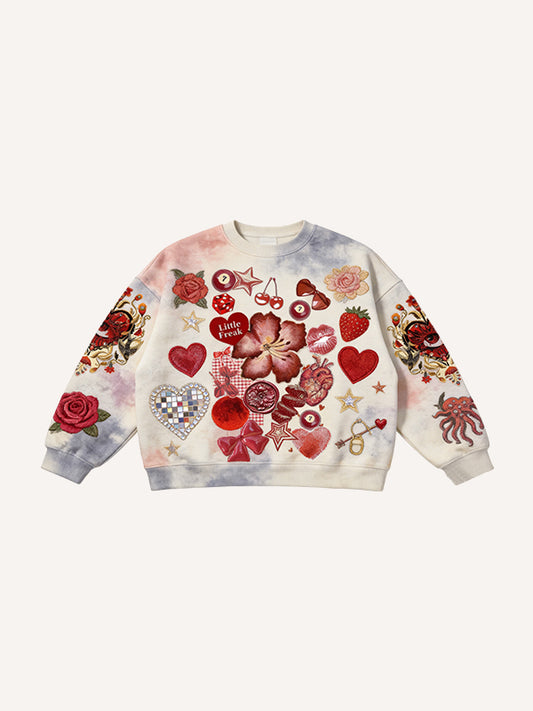 Floral World True Love Print Sweatshirt