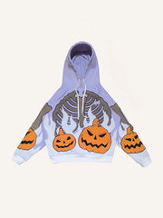 Pumpkin head skull washed sweatshirt