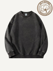 100% pure cotton washed and thickened crew neck multi-color textured sweatshirt