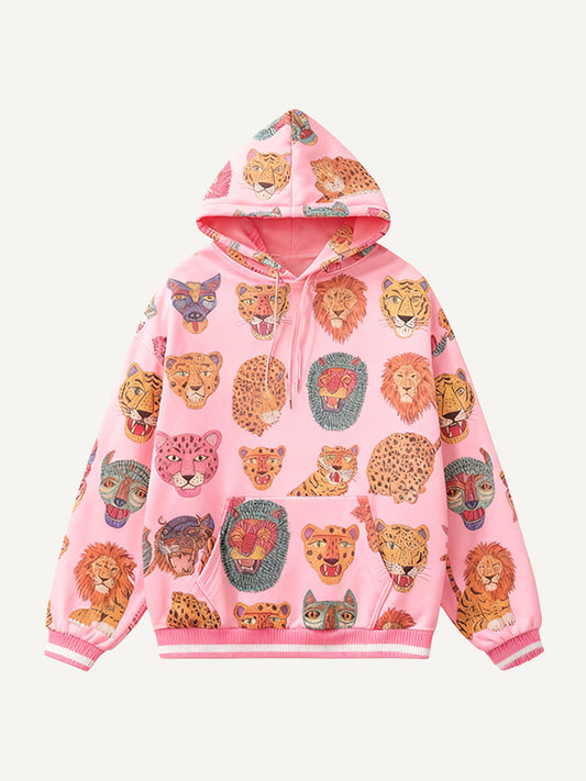 Animal Wonderland Print Warm Sweatshirt