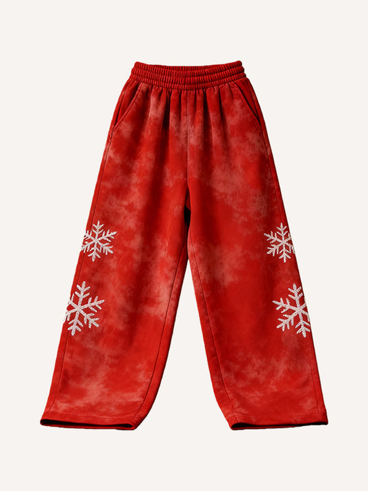 Sparkling Snowflake-themed Hooded Christmas Pants