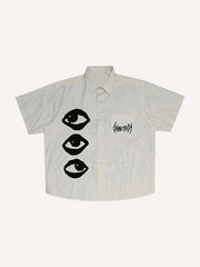 Zweiteiliges Set mit Farbblock-Bananen- und Streifengrafik und Kordelzug in der Taille