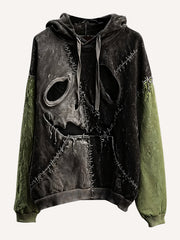 Halloween horror human skin mask sweatshirt