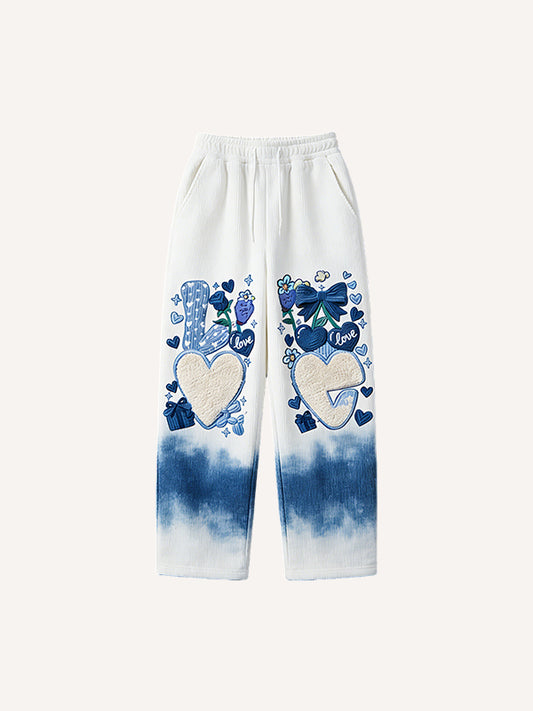 Love needs understanding Corduroy printed trousers