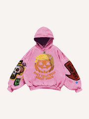 Halloween pumpkin head funny print fashion sweatshirt