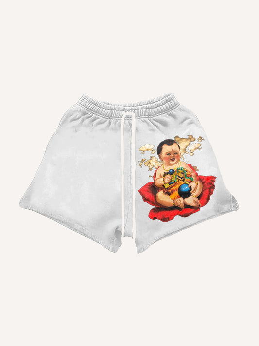 Hand-painted Fuwa shorts