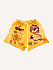 Fashionable Christmas and four-season shorts with multi-pattern patchwork prints