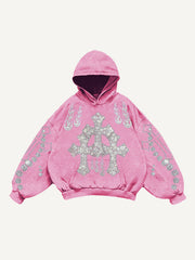 Rhinestone Heavy Industrial Light Luxury Hooded Sweatshirt