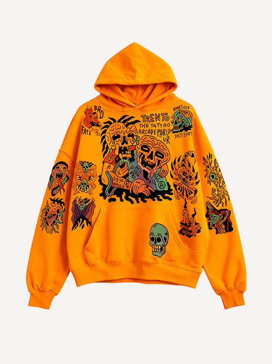 Little Monster Big Battle Y2K Classic Trendy Hooded Sweatshirt