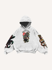 Japanese Tattoo Story Dragon Slaying Print Sweatshirt