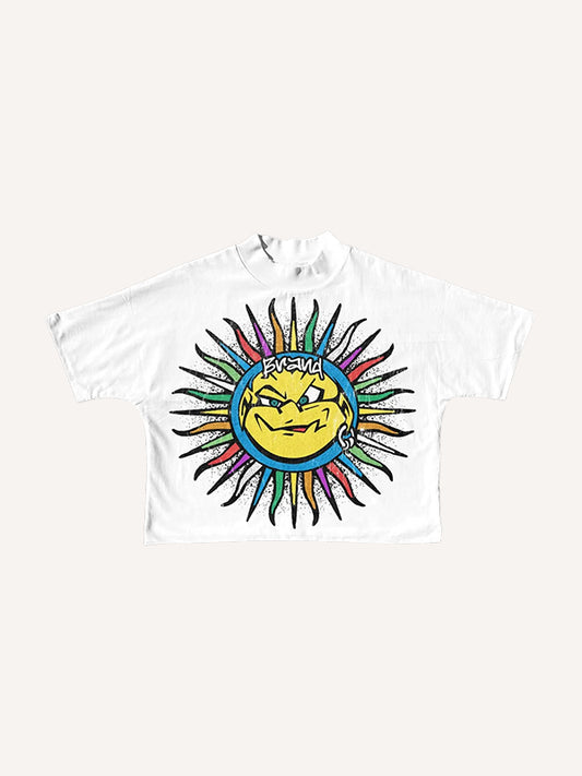 Sun God front and back print artist short sleeves