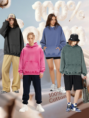 100% pure cotton washed and thickened crew neck multi-color textured sweatshirt