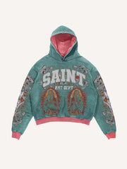 Mary&Pray&Letter&Graphic Print Slant Pockets Hoodie