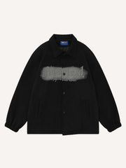 Letter Embroidery Lapel Jacket