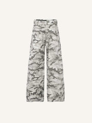 Camo Print Straight Cargo Pants