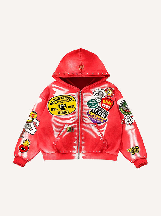 Skull Evergreen Warm Cardigan Sweatshirt