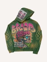 Graffiti texture skull and dollar skull sweatshirt