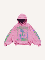 Cyber Art Textured Hand-Painted Print Sweatshirt