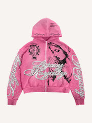 Virgin Mary Bless Me Left and Right Zipper Sweatshirt