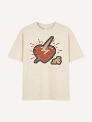 Retro Lightning Bolt Heart Graphic Tee