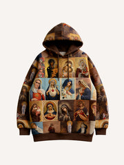 Virgin Mary Faith Connected Across All Time Print Hoodie
