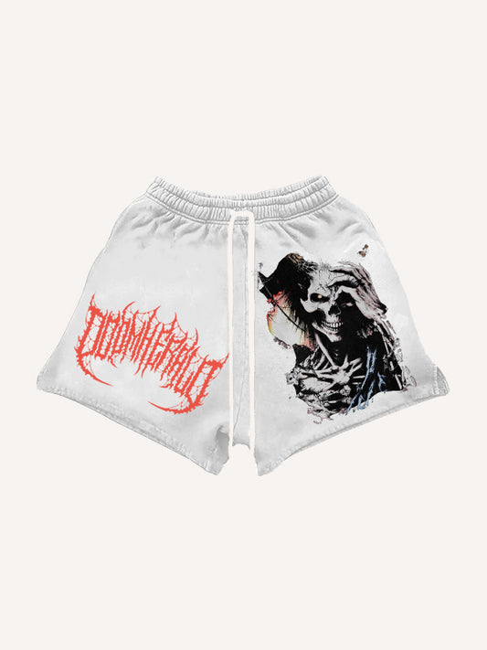 Hell Devil Dark Style Print Shorts