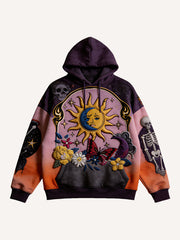 Sun and Moon Classic Gothic Y2K Print Sweatshirt