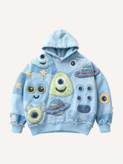 Cute patchwork one-eyed monster fashion sweatshirt