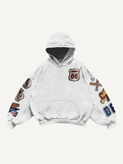 Patchwork distressed fashion authentic sweatshirt