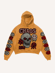 High-end washed sweatshirt with sparkling patch print