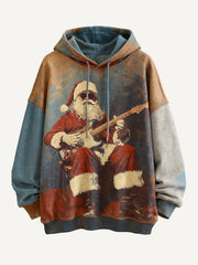 Crazy Christmas Rock Disco Santa Claus Helps You Out with a Hoodie