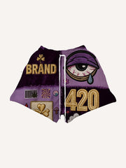 Fashionable Christmas and four-season shorts with multi-pattern patchwork prints