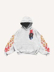 Flame Devil Tattoo Style Print Sweatshirt