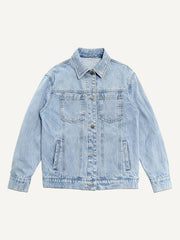 Celebrity-endorsed washed denim jacket for all seasons