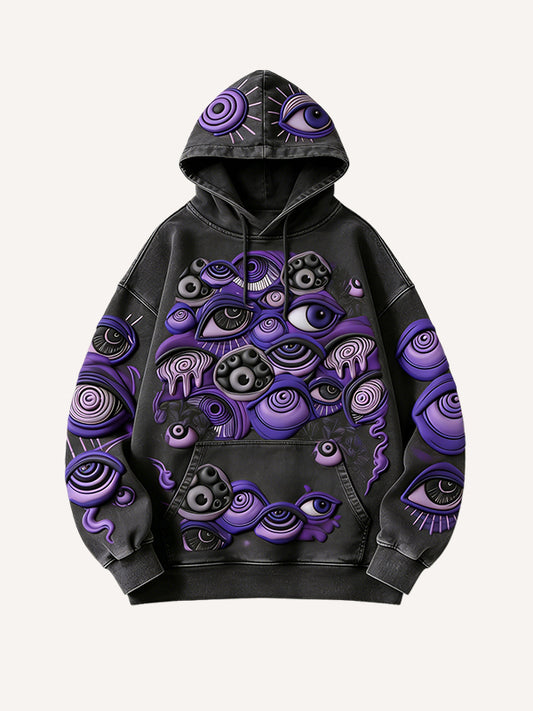 Hundred-Eyed Demon Lord printed high-end hooded sweatshirt