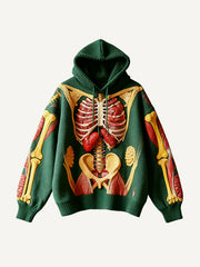 A quirky eccentric Santa Claus anatomical human body print sweatshirt