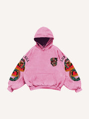 Rose Girl Textured Print Sweatshirt