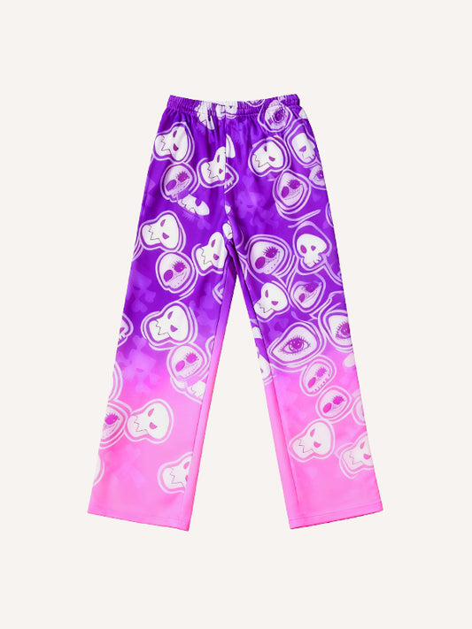 Gradient Evil Eye Print High-End Trousers
