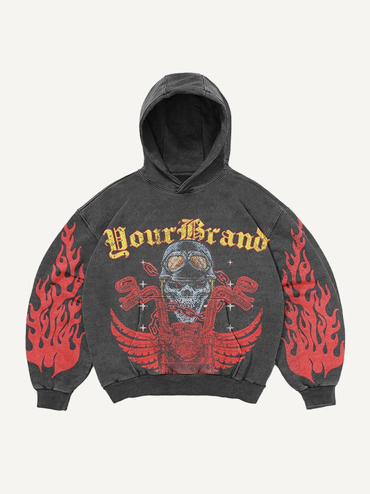 Hellfire Death Biker Print Sweatshirt