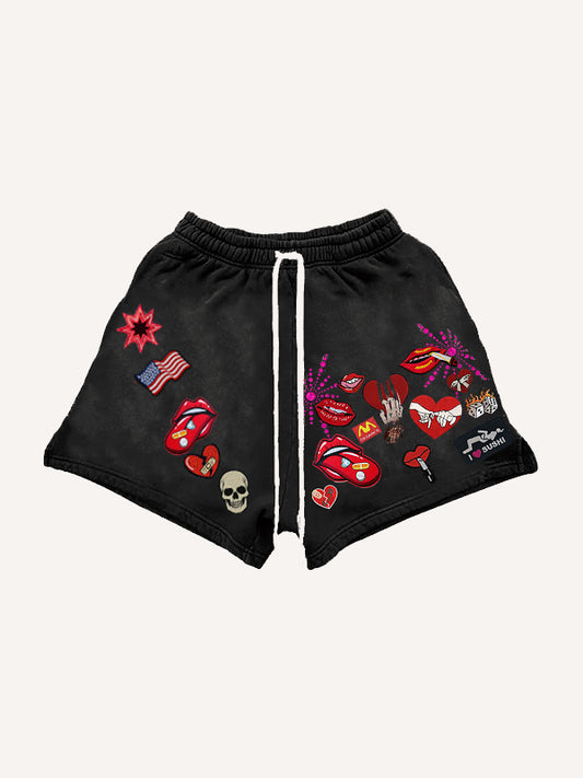 Sexy Trendy Red Lip Shorts