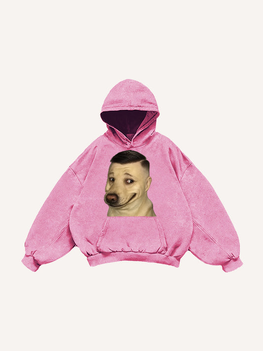 Funny and cute dog head sweatshirt with small side part