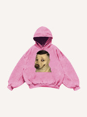Funny and cute dog head sweatshirt with small side part