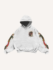 Retro Chieftain Tattoo Style Print Sweatshirt