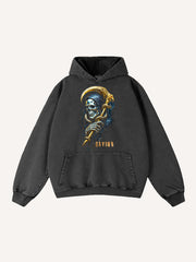 The Grim Reaper's scythe is a pure gold pure cotton printed sweatshirt