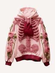 High-definition printed comfort sweatshirt with imitation knit technology