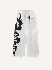 Scorpion&Graphic Print Elastic Waist Pants
